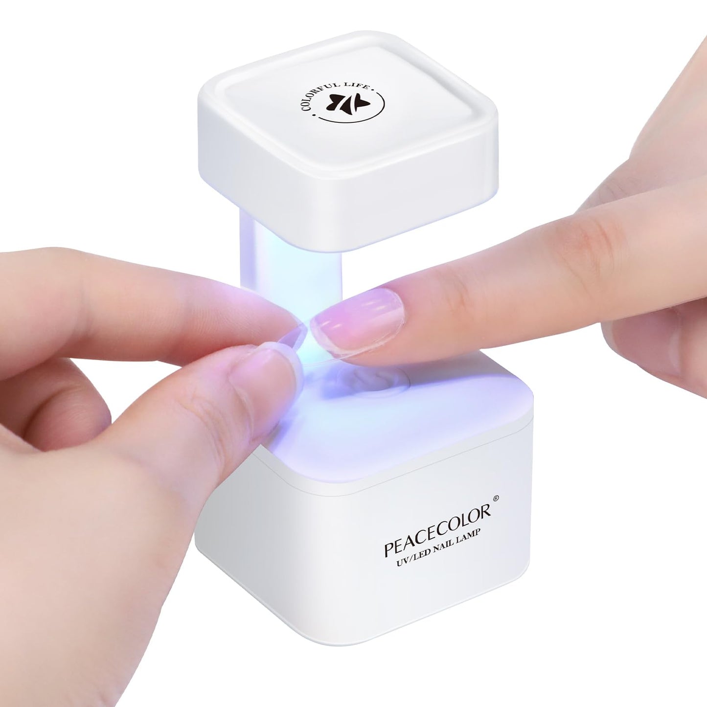 PEACECOLOR Mini U V Light for Gel Nails U V Nail Lamp Nail Dryer 2 Timer Modes Fast Curing LED Nail Lamp for Gel Nail Polish Home Salon DIY Gifts for Women