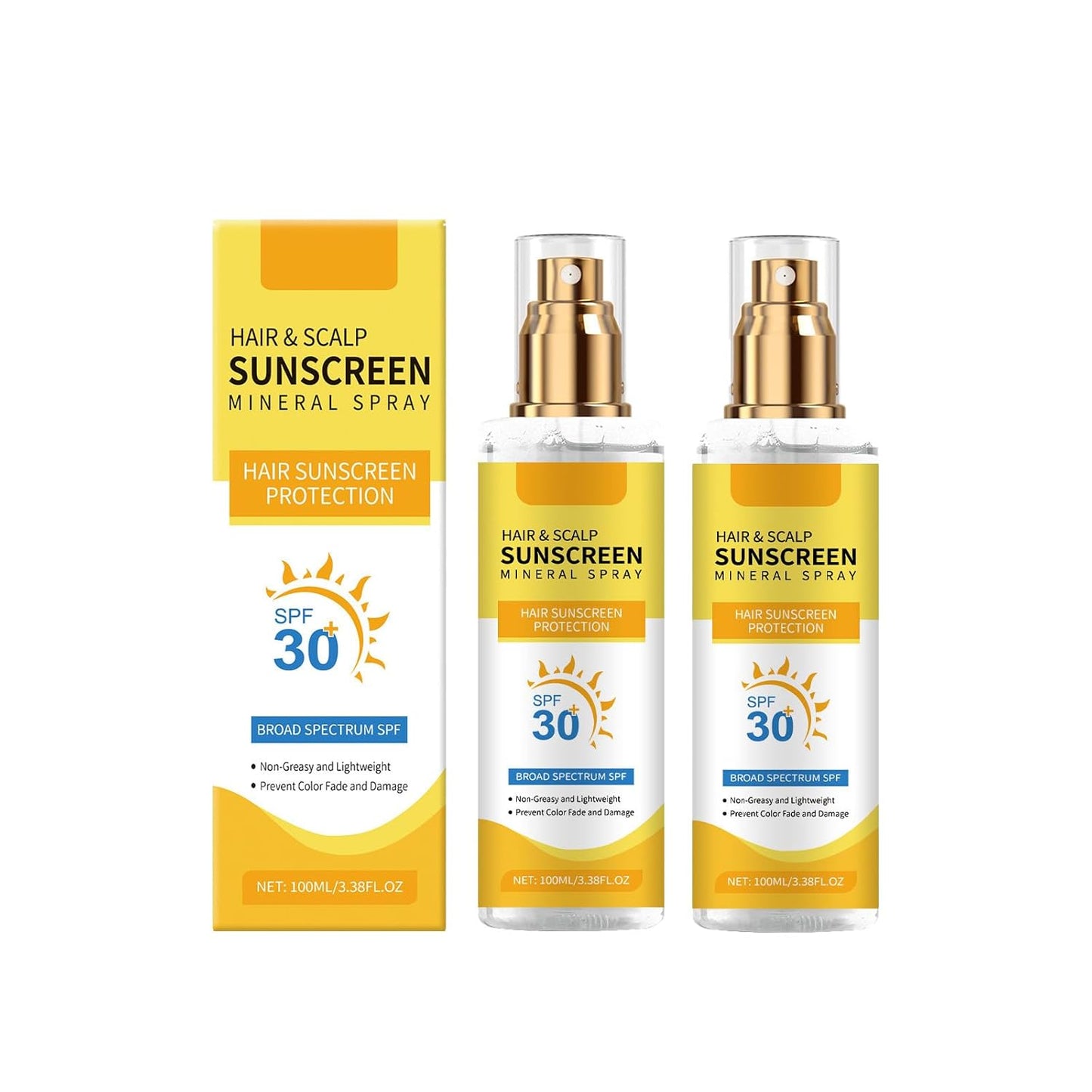 Hair and Scalp Sunscreen Spray SPF 30 - Non-Greasy UV Protection | Prevents Color Fade & Dryness