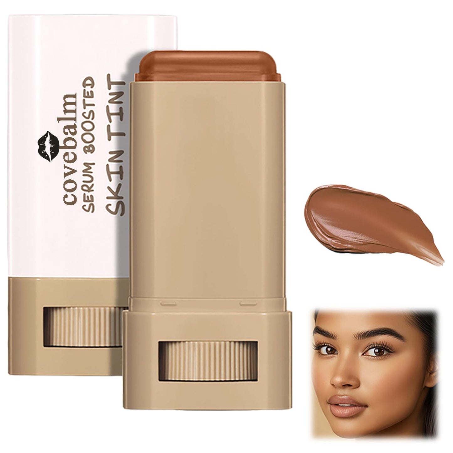 Beauty Skin Tint - Full Coverage Foundation Stick for Black Women | Tinted Moisturizer & Concealer (#03)