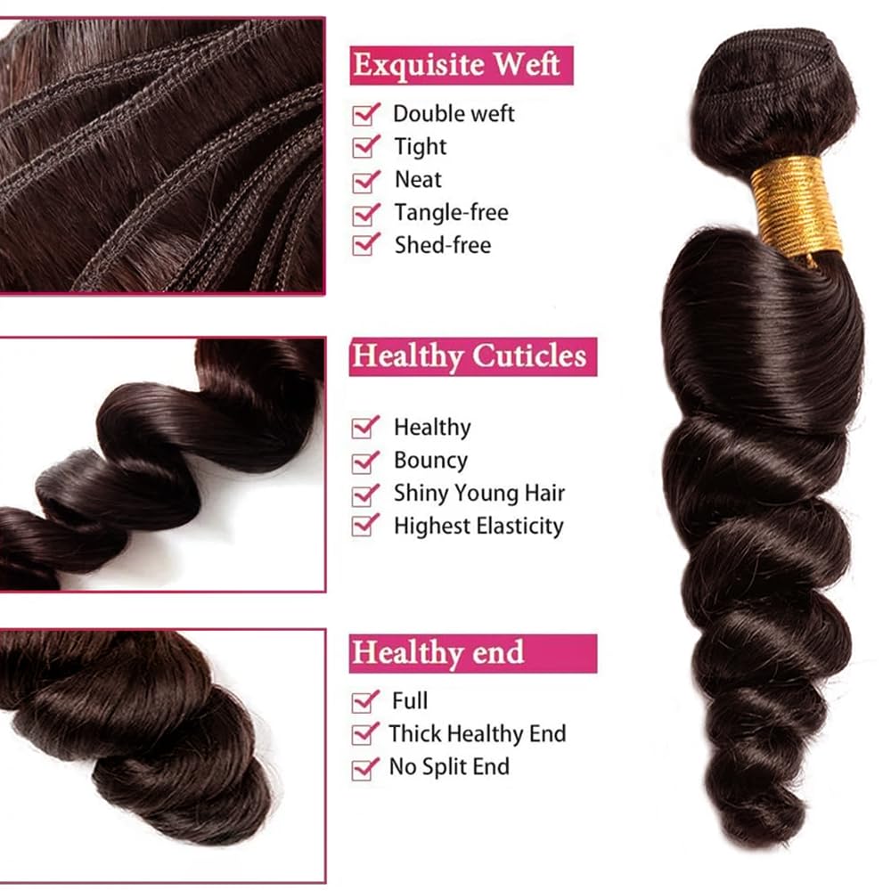 Brown Bundles Human Hair #4 Loose Wave Bundles 24 26 28 inch Brown Loose Deep Wave Bundle Body Wave Bundle Human Hair Extensions