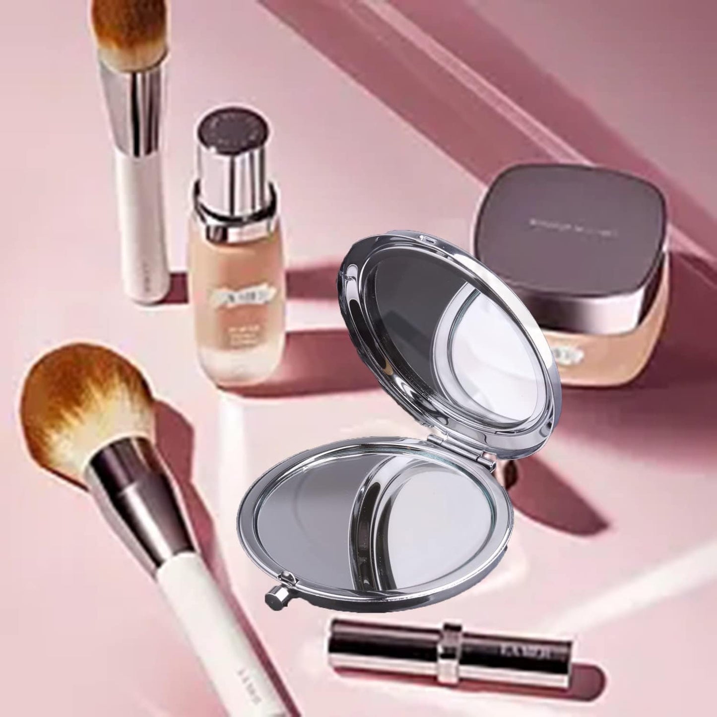Compact Makeup Mirror for TV Show Lovers - Stylish Gift for Housewives | Portable & Chic Design