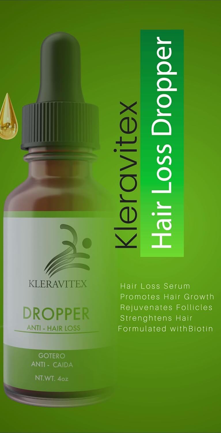 Kleravitex Anti-Hair Loss Dropper | Natural Hair Growth Serum for Thinning Hair & Dandruff - Nourishing Scalp Treatment