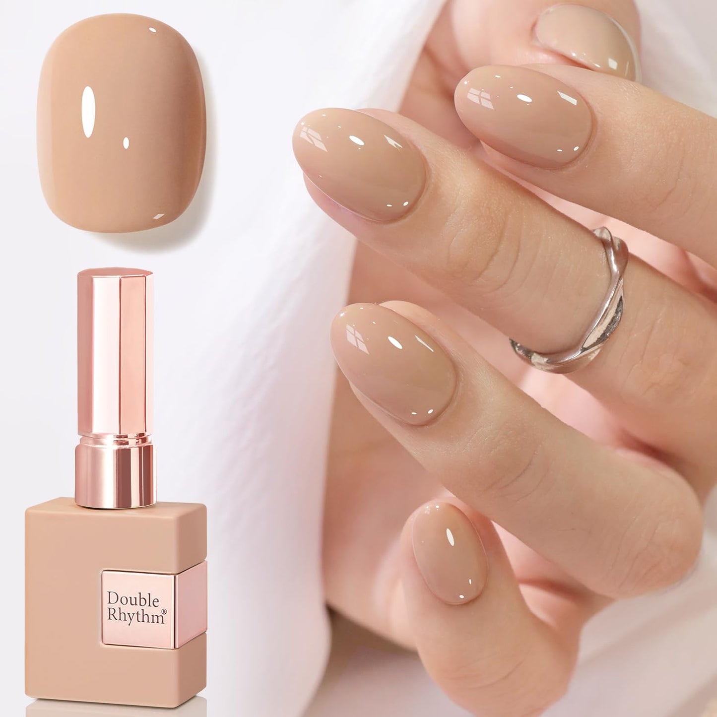 Gel Nail Polish - Translucent Light Milky Pastel for DIY Manicure | 0.5 Oz Rose Pink