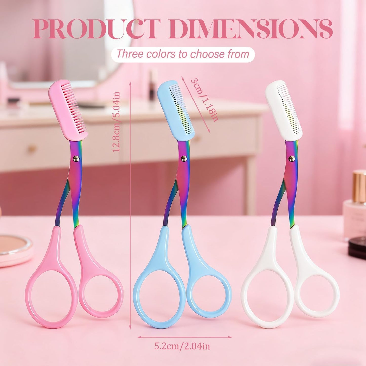 Eyebrow Trimmer Scissors - Stainless Steel Precision Cutter for Hair Removal | 2-in-1 Professional Tool with Comb for Men & Women