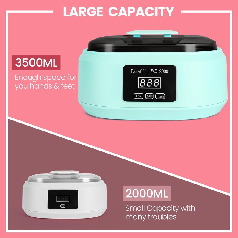 Paraffin Wax Machine for Hand and Feet - 3500ml Hot Wax Hand Wax Machine with 6 Pcs Paraffin Bath Wax, Auto-time and Keep Warm Paraffin Hand Wax Machine(Blue)