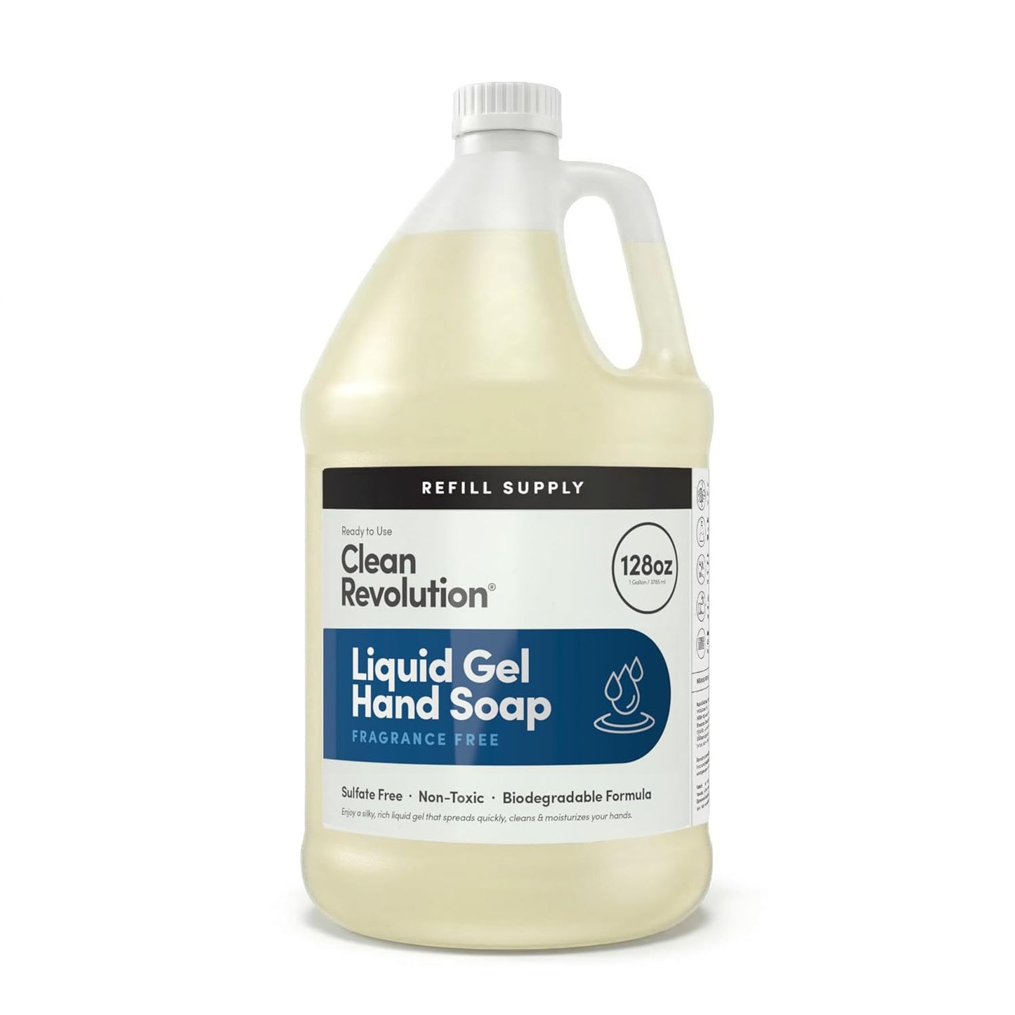 Liquid Gel Hand Soap - Natural Lavender Essential Oils | Silky Rich, Quick Lather, 128 Fl Oz