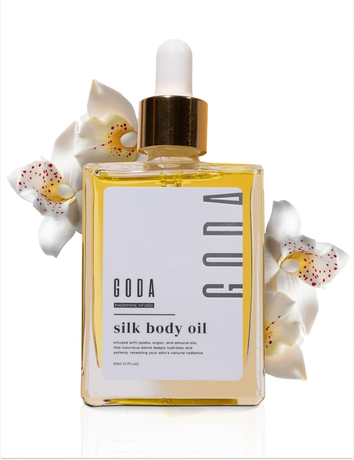 GODA Silk Body Oil for Women - Firming Anti-Aging Moisturizer | Hydrating Organic Formula for Crepey Skin