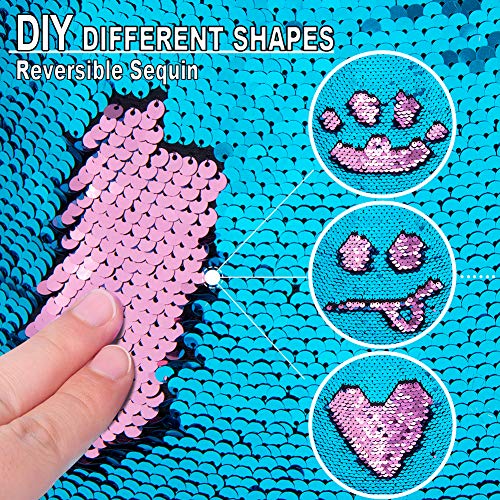 GA&EN Mermaid Reversible Sequin Drawstring Backpack - Blue/Pink Dance Bag