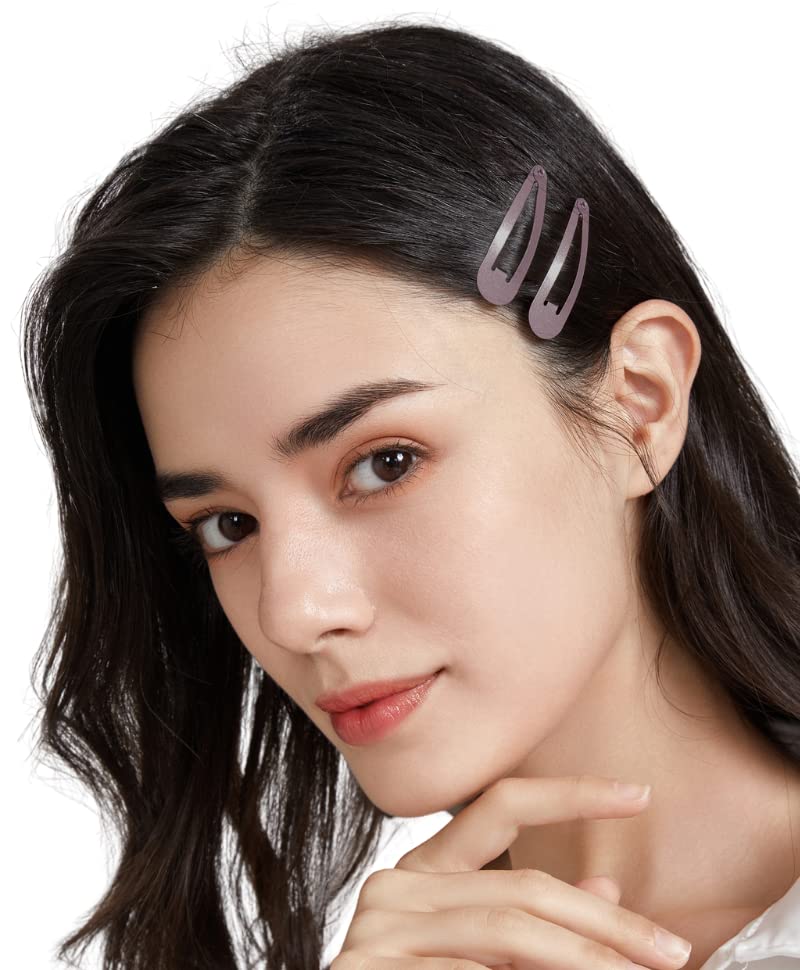 20-Pack Metal Brown Snap Hair Clips for Women, Small Hair Barrettes, Thick Hair Accessories