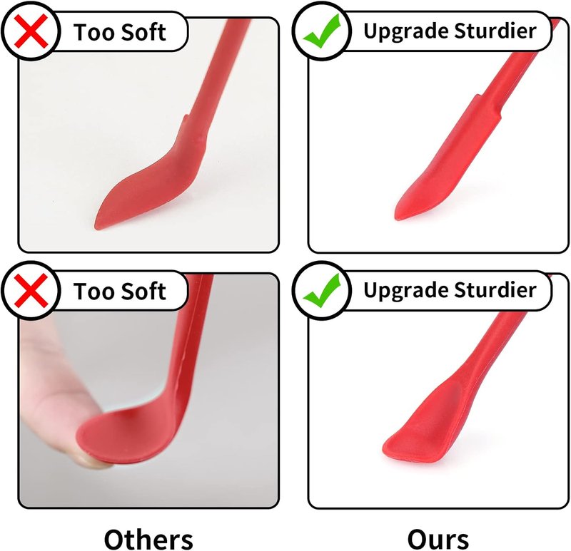 Mini Silicone Spatula Set - 2pcs Small Makeup Scrapers for Cosmetics | Reusable Beauty Tools in Black & Red