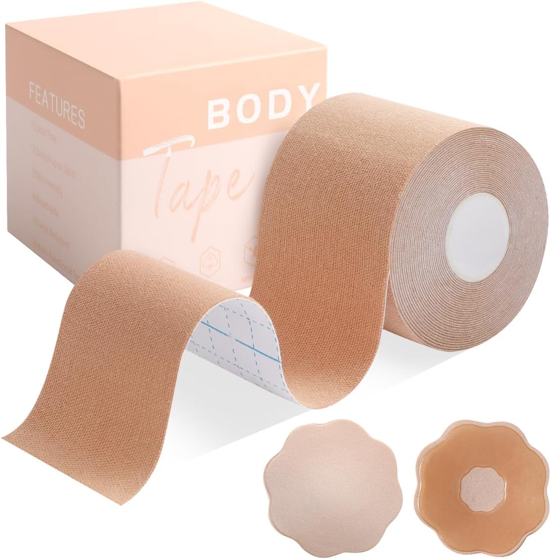 Boob Tape - Breast Lift Tape for Large Breasts | 2 Pcs Adhesive Petal Bra