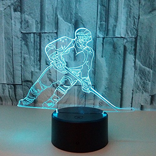 Ticent 3D Hockey Night Light with 7 Color Changing LED