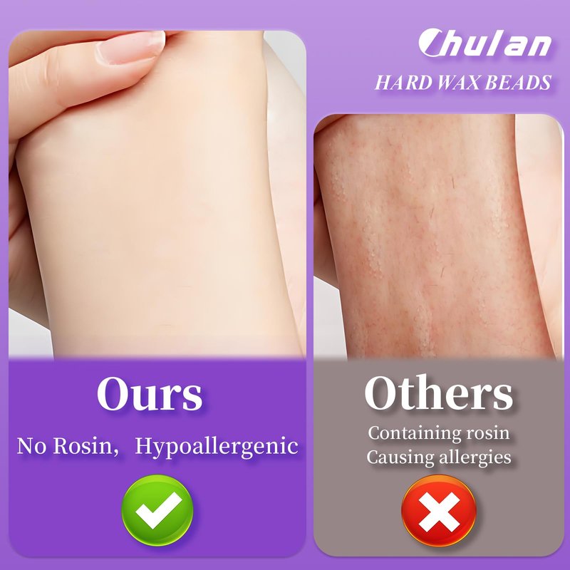 Chulan 5lb Hard Wax Beads Bulk, Big Bag Waxing Bead, Hypoallergenic Wax Beans for Sensitive Skin, Body, Brazilian, Bikini, Legs, Face, Coarse Hair Removal, Spa Solon Professional Waxing Refill Purple