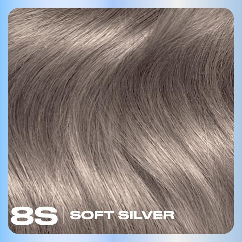Clairol Nice'n Easy Permanent Hair Dye - 8S Soft Silver | 100% Gray Coverage & Natural Shine