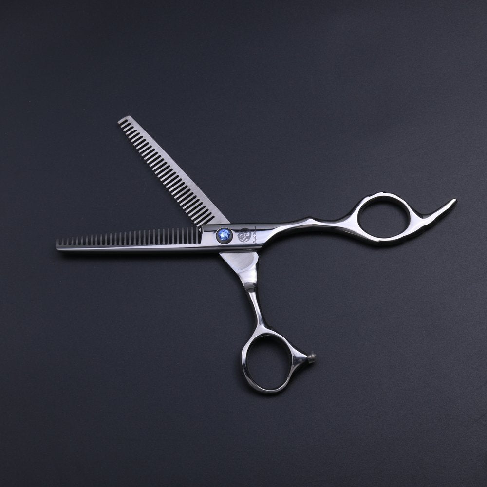 Professional 6.0 Inch Double Teeth Hair Thinning Scissors - Ideal for Stylists & Home Use | Purple Dragon