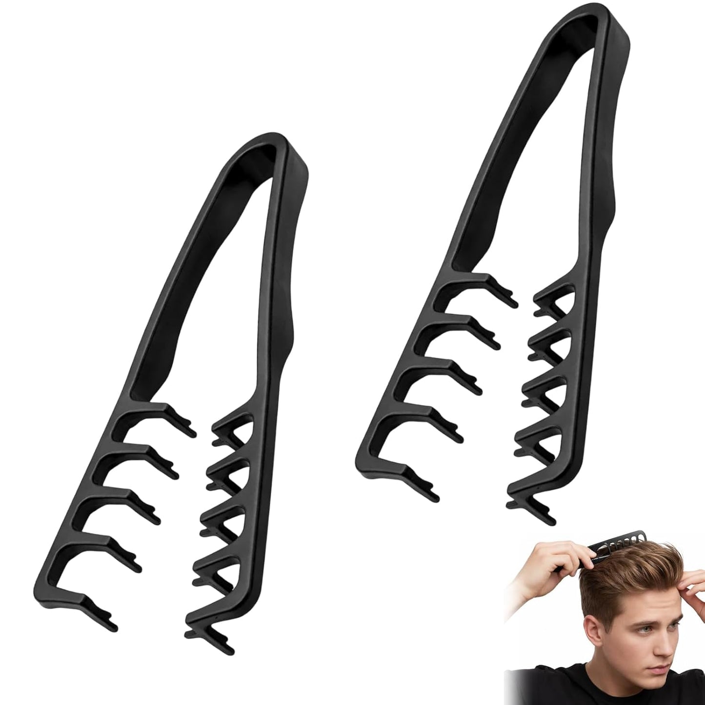 Textured Styling Comb Set - 2 PCS Hair Combs for Men | Voluminous Hairstyles & Detangling