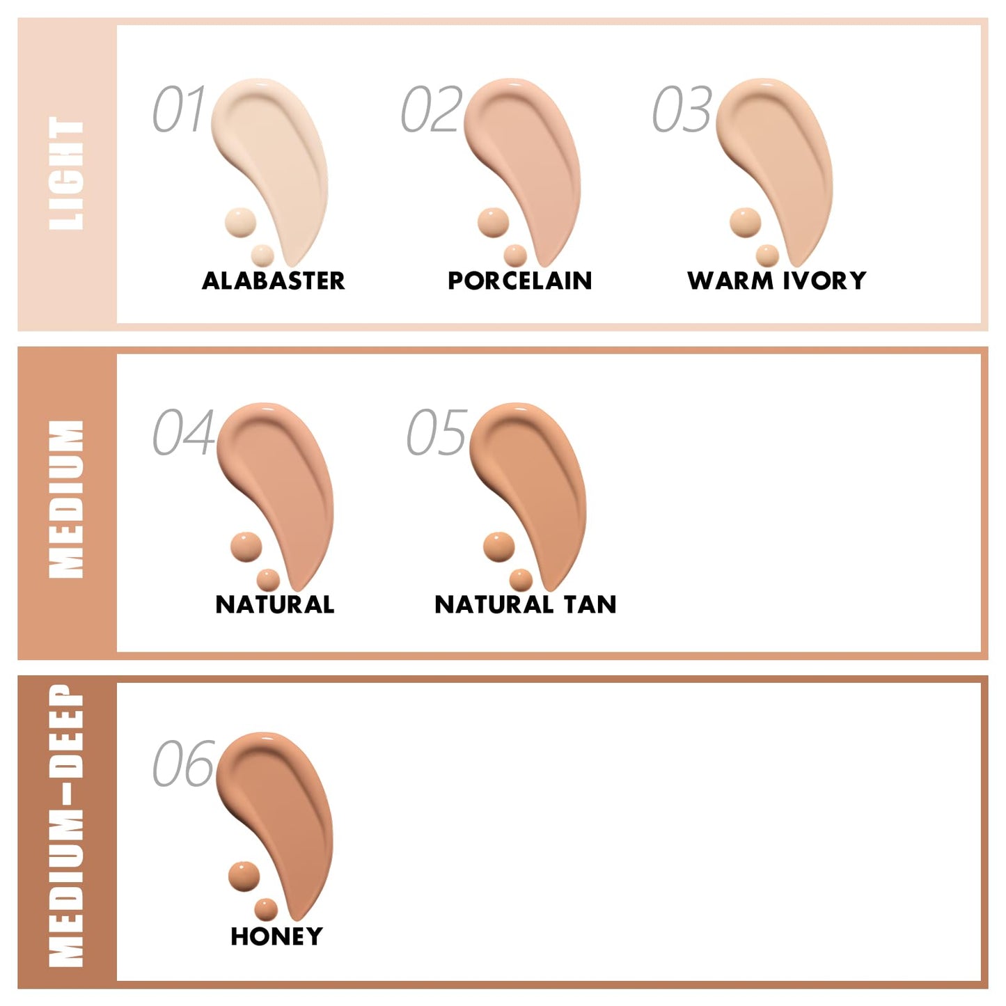 FOCALLURE Liquid Foundation, Skin Evolution Foundation + Concealer, Medium-Full Coverage with Matte Finish, Oil-Control Makeup, Waterproof, Warm Ivory