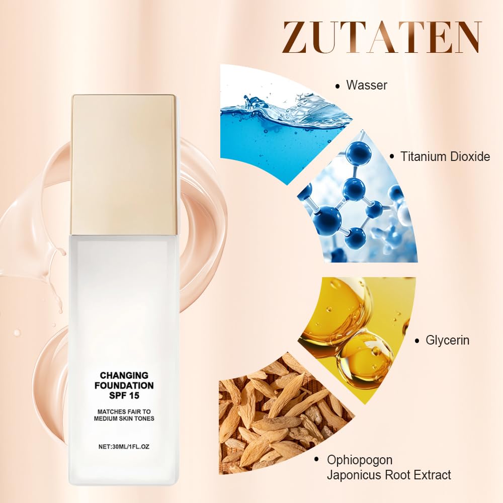 Color Changing Foundation for Mature Skin - Flawless Coverage, Lightweight Formula | Adapts to All Skin Tones (1 PCS)