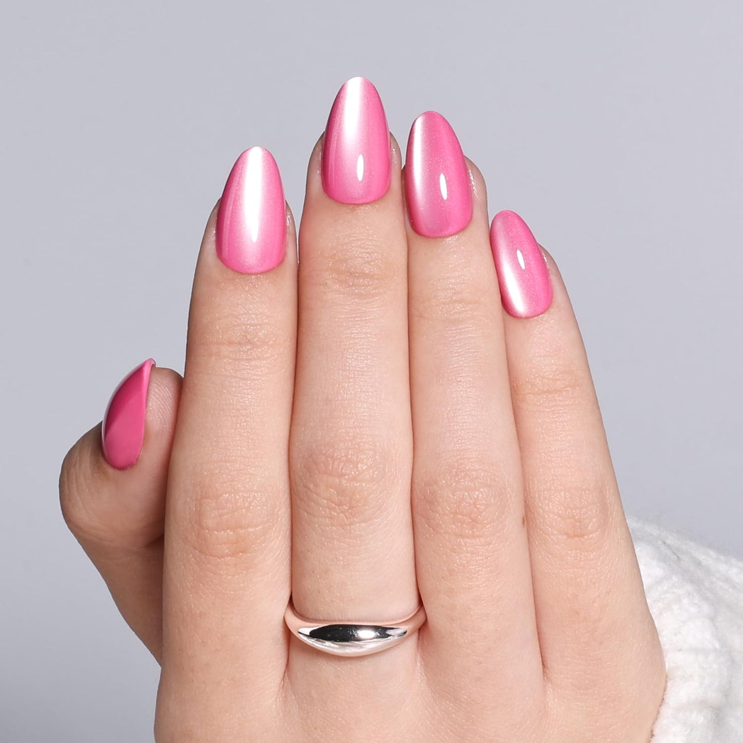 Glossy Red Press On Nails - Almond Shape Fake Nails with Glue | 32 PCS, 16 Sizes for Women