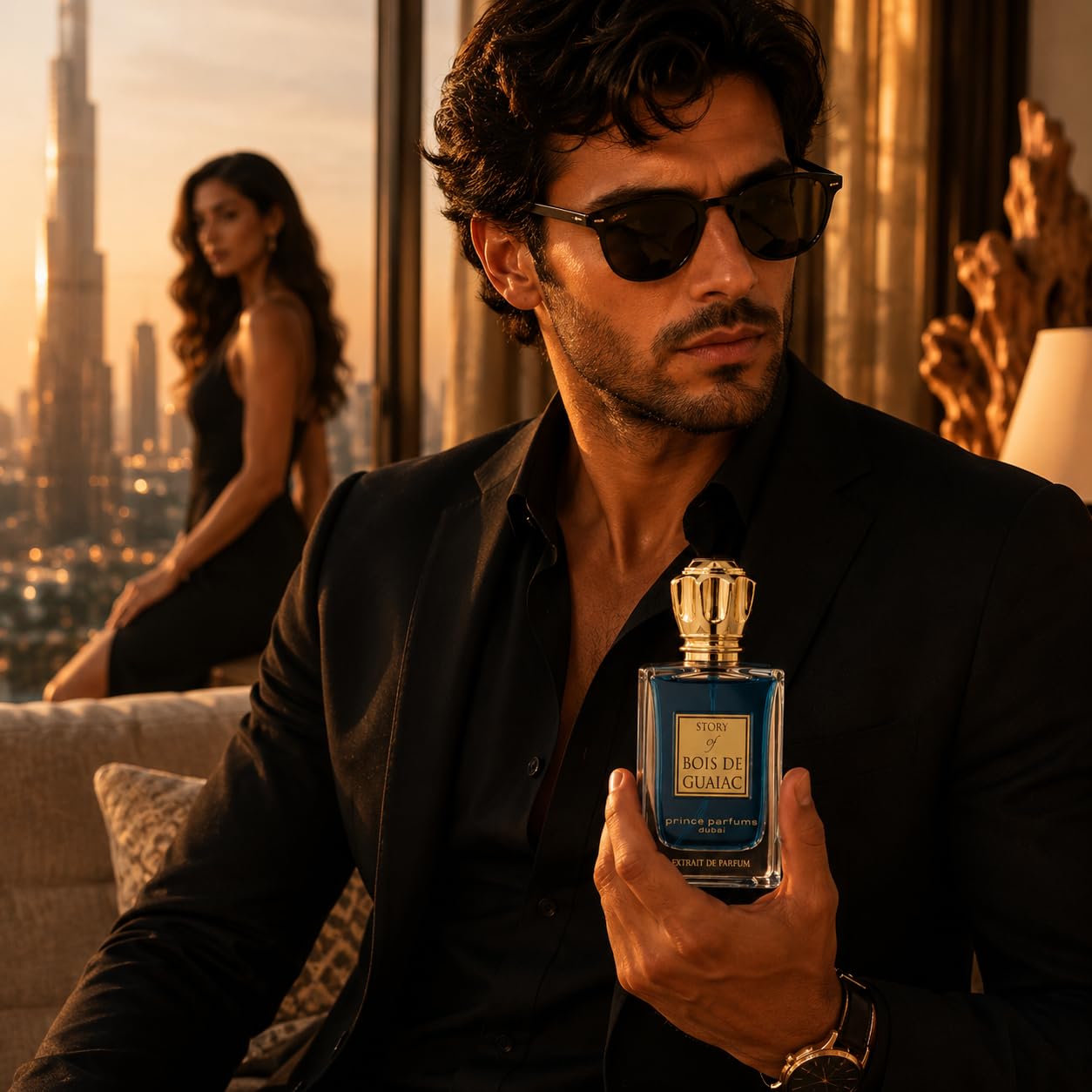 Prince Parfums Dubai - Story of Bois De Guaiac For Men - 3.4 Ounces - Extrait de Parfum - Exquisite Luxury Fragrance Exotic Woods, Amber, Citrus Notes - Refined Sophisticated Scent