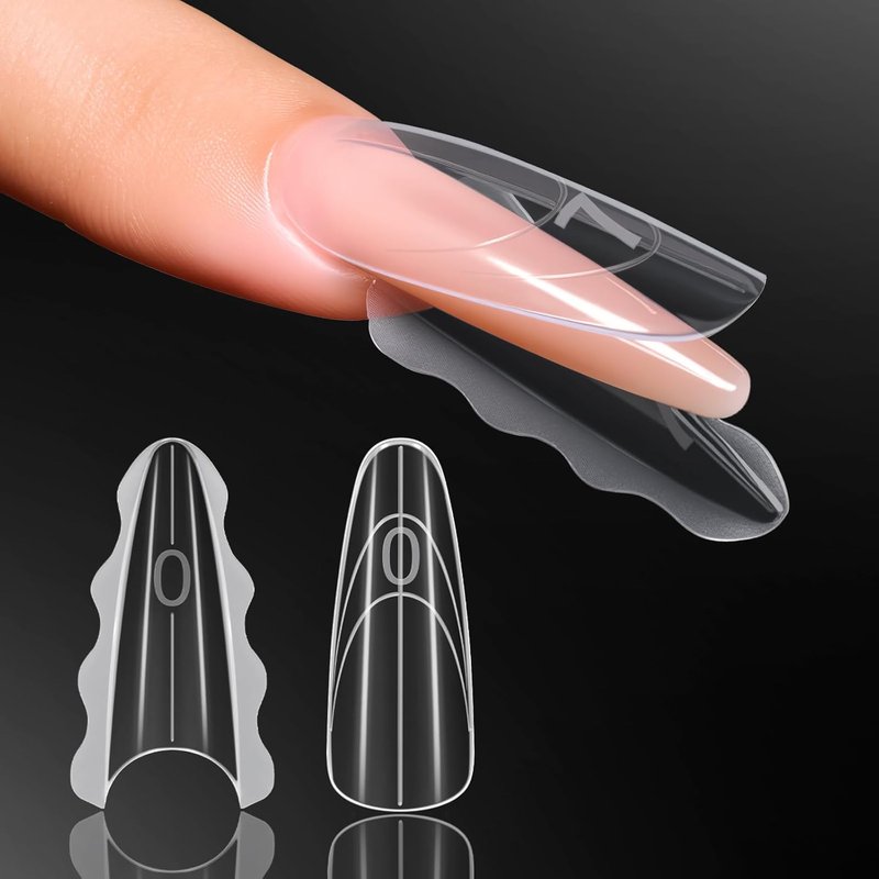 Makartt Dual Nail Forms - Long Almond Shape Molds for Gel Extensions | 280 Pcs, 14 Sizes, Reusable DIY Manicure