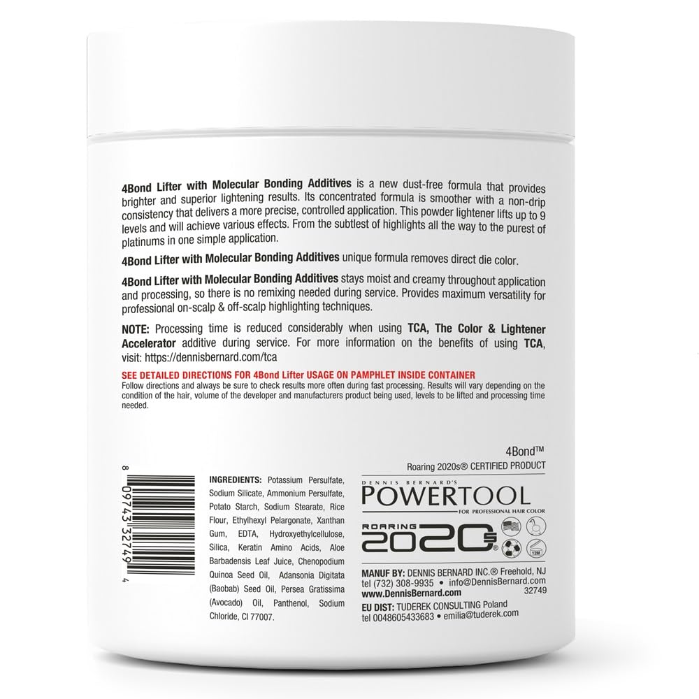 Premium Hair Bleach Powder - Blue Based Lightener for Up to 9 Levels of Lift | Infused with Amino Acids & Proteins | 16 Fl Oz