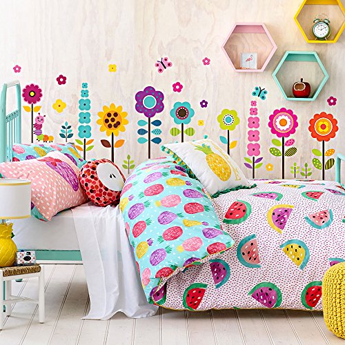 Flower Wall Stickers for Kids - Removable Floral Decals for Girls Room