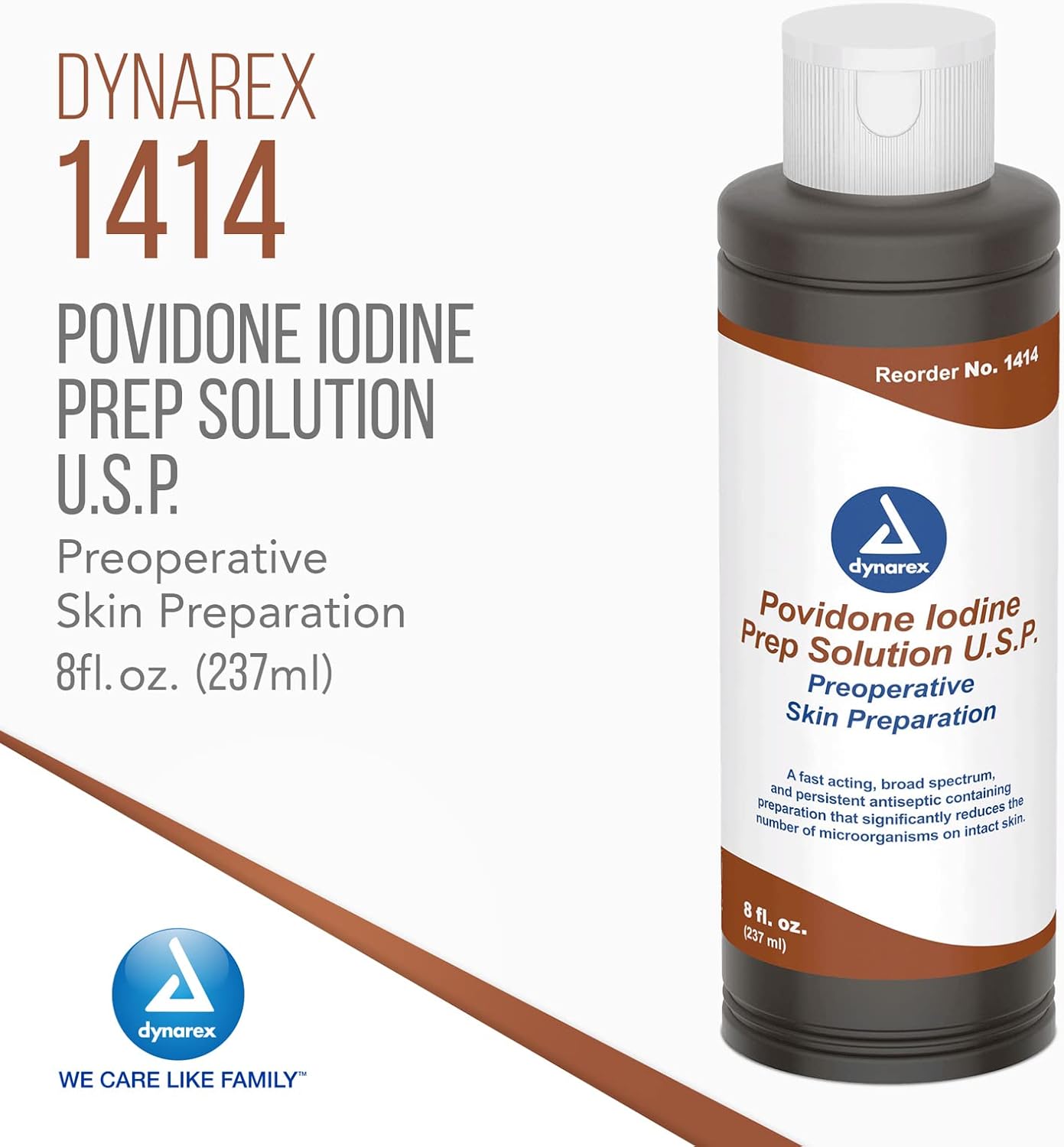 Povidone-Iodine Prep Solution - Antiseptic for Skin & Mucosa | 10% Iodine, 24 Bottles of 8 fl. oz.