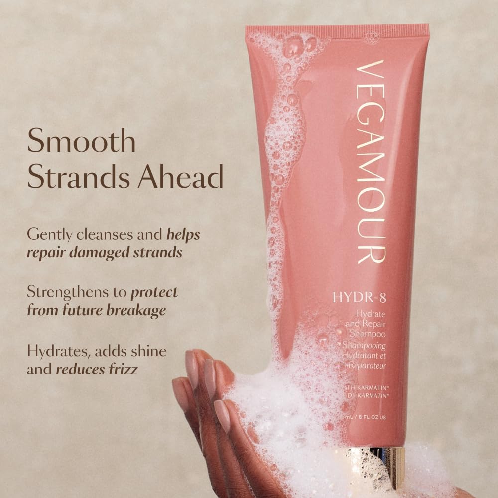 VEGAMOUR Hydrate and Repair Shampoo & Conditioner Kit - Strengthens Dry, Damaged Hair with Amino Acids | Vegan, Cruelty-Free, Color Safe