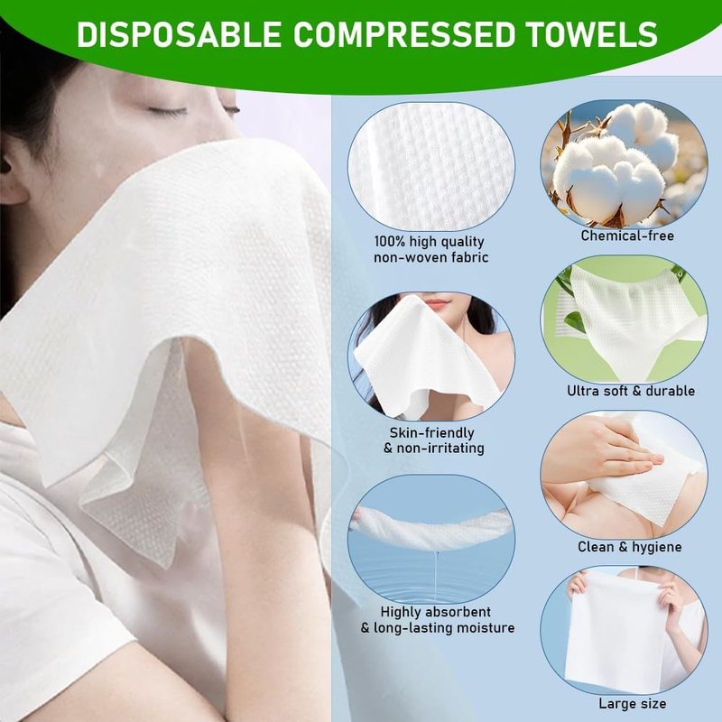 Disposable Compressed Face Towels - 60 Pcs Towel Refills for Hot Towel Heater | 3 Buckets, 20 Pcs Each