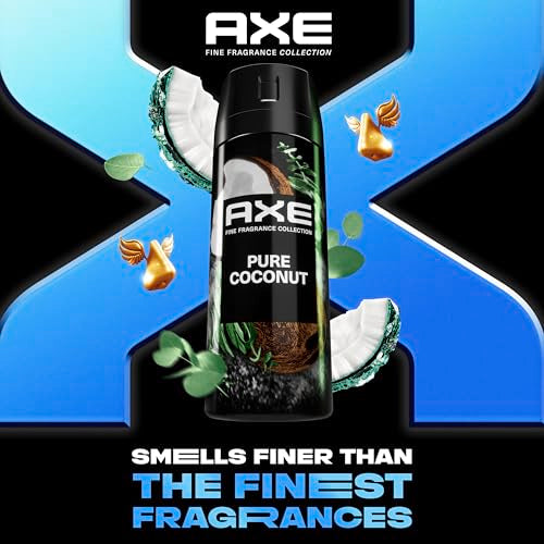 AXE Pure Coconut Deodorant Body Spray for Men - 72H Freshness & Odor Protection