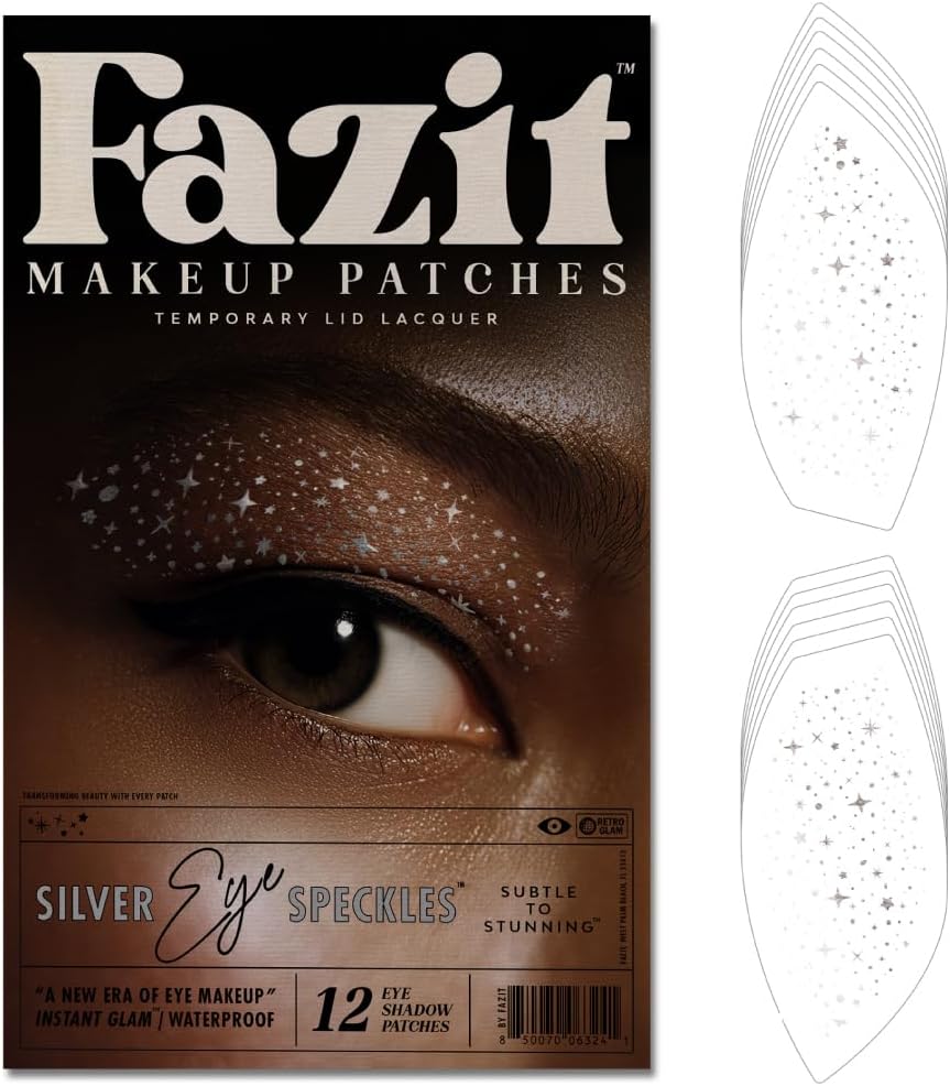 Soccer Face Stickers - Waterproof Glitter Makeup Patches for Game Day Glam | Red, Blue & Silver (6 Pack)