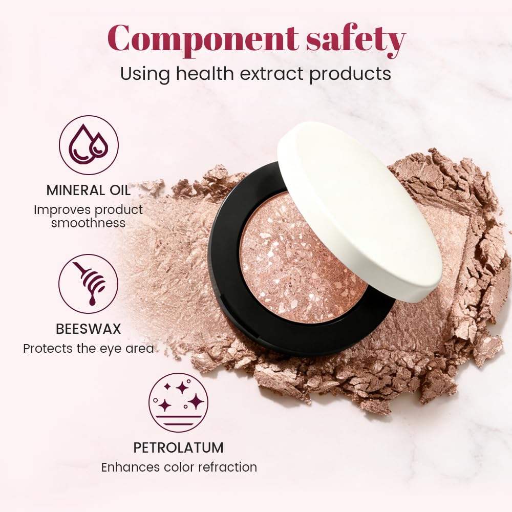 Multicolor Metallic Eyeshadow - Luminous Foil Finish, Buildable & Waterproof | Rose Gold