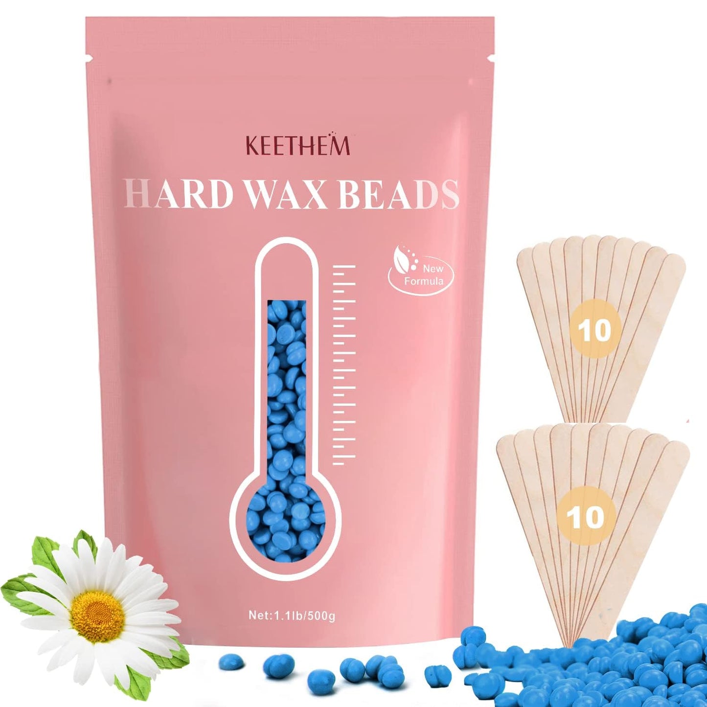 120g Nose Wax Kit for Men and Women, Nose Waxing with 30 Blue Applicators，20 Mustache Guards, 20pcs Paper Cup, 10pcs wooden sticks - Nose Hair Wax Painless Nose Hair Removal at Least 20 Times Usage