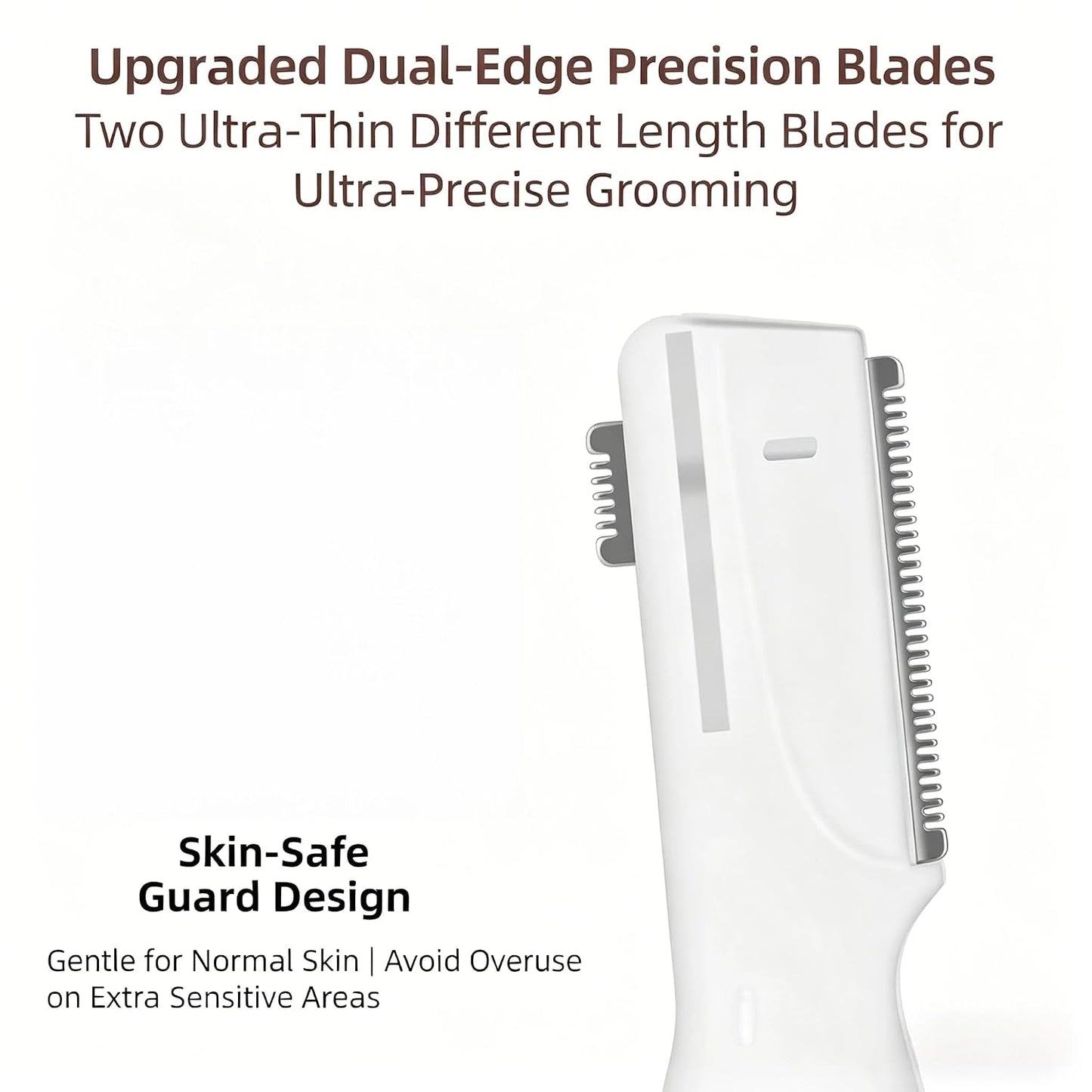 Precision Electric Eyebrow Trimmer - Upgraded Battery Operated Facial Hair Remover with Adjustable Comb | Washable Blade for Men & Women