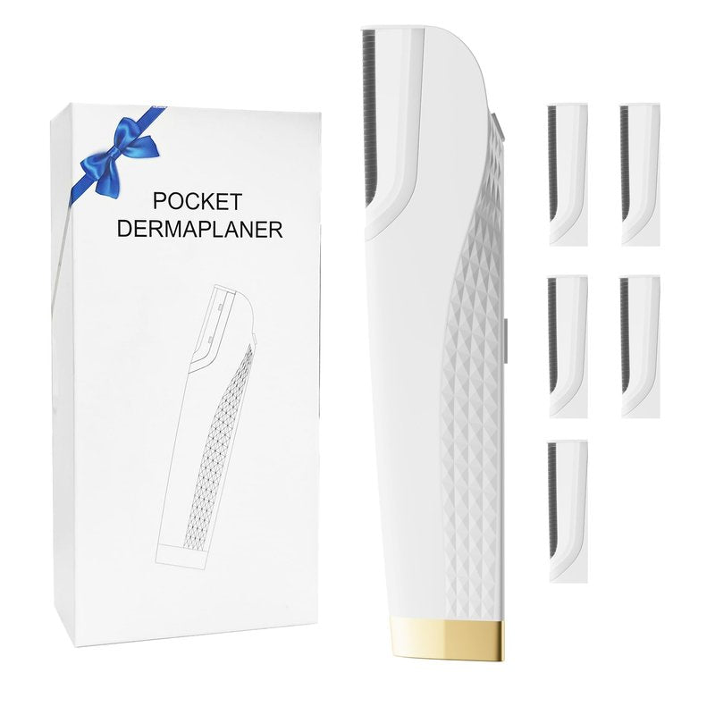 Gelpal Electric Dermaplane Razor for Women Face, Three-Speed Rechargeable Dermaplane Razor with 5 Refill Blades, Facial Hair & Peach Fuzz Remover for Women,Gift wrapping.(White)