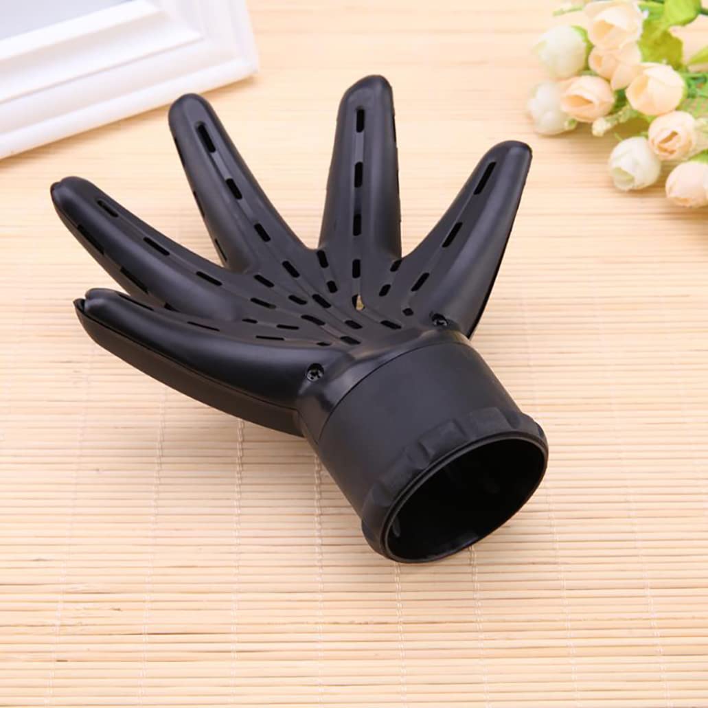 Joygoodta 1PC Palm Shaped Hair Diffuser Professional Blow Dryer Diffuser Attachment Universal Hair Dryer Perfect Styling Tool for Curly Or Wavy (Black)