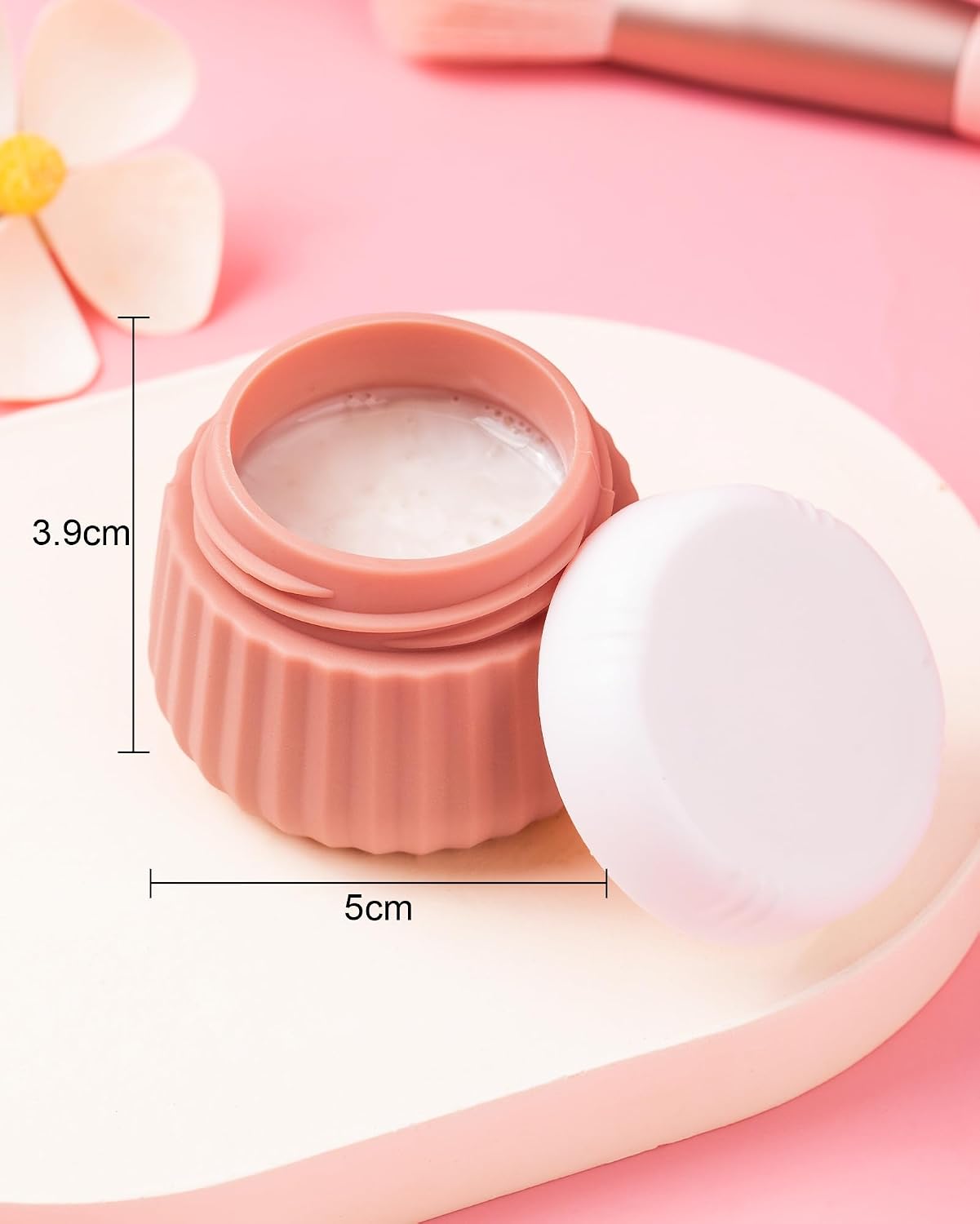 Travel Toiletry Containers - TSA Approved Silicone Jars, Leak-Proof | 4-Pack with Clear Bag