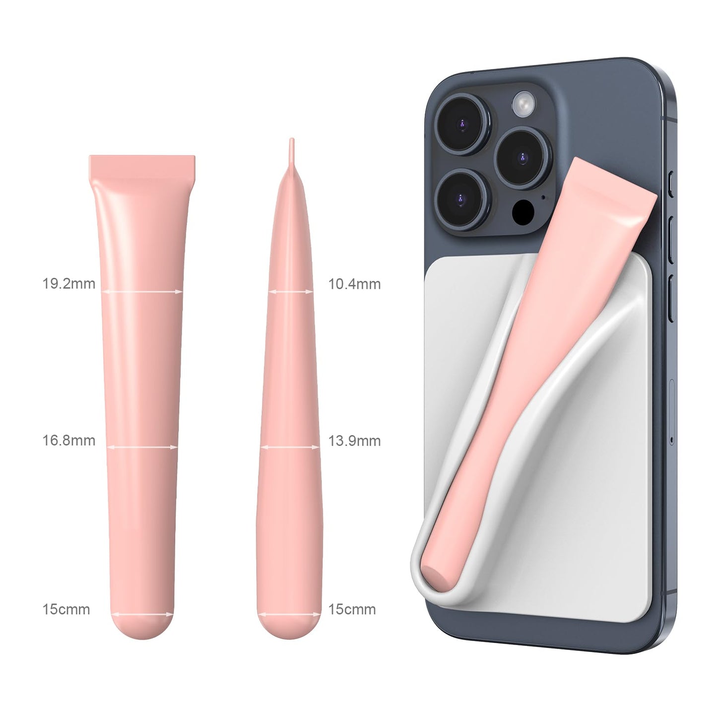 DOB SECHS Silicone Lip Holder for Cell Phone Lipstick Lip Glaze Phone Case Adhesive Back Stick On Holder for iPhone and Android Phones, Grey