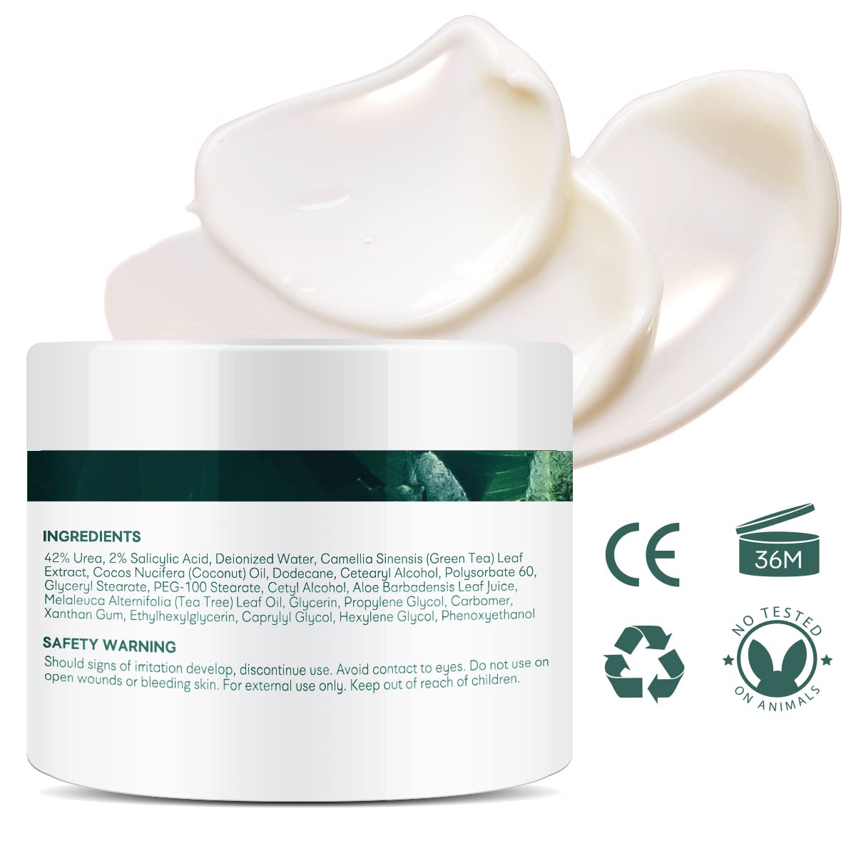 Ellocy Urea 42% Foot Cream, Salicylic Acid, 5.29 Oz, Best Callus Remover, Moisturizes and Rehydrates Feet, for Thick, Cracked, Rough, Dead & Dry Skin
