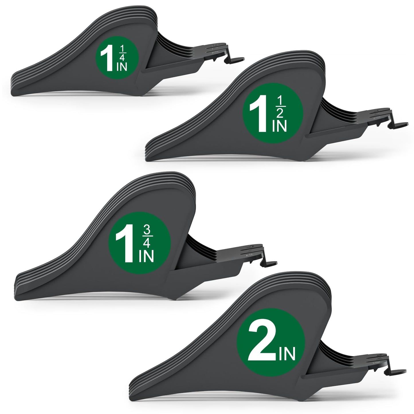 Clipper Guards Set, 4 Pack 1.25", 1.5", 1.75", 2" Compatible with Most Wahl Clippers, Gray Replacement Guides