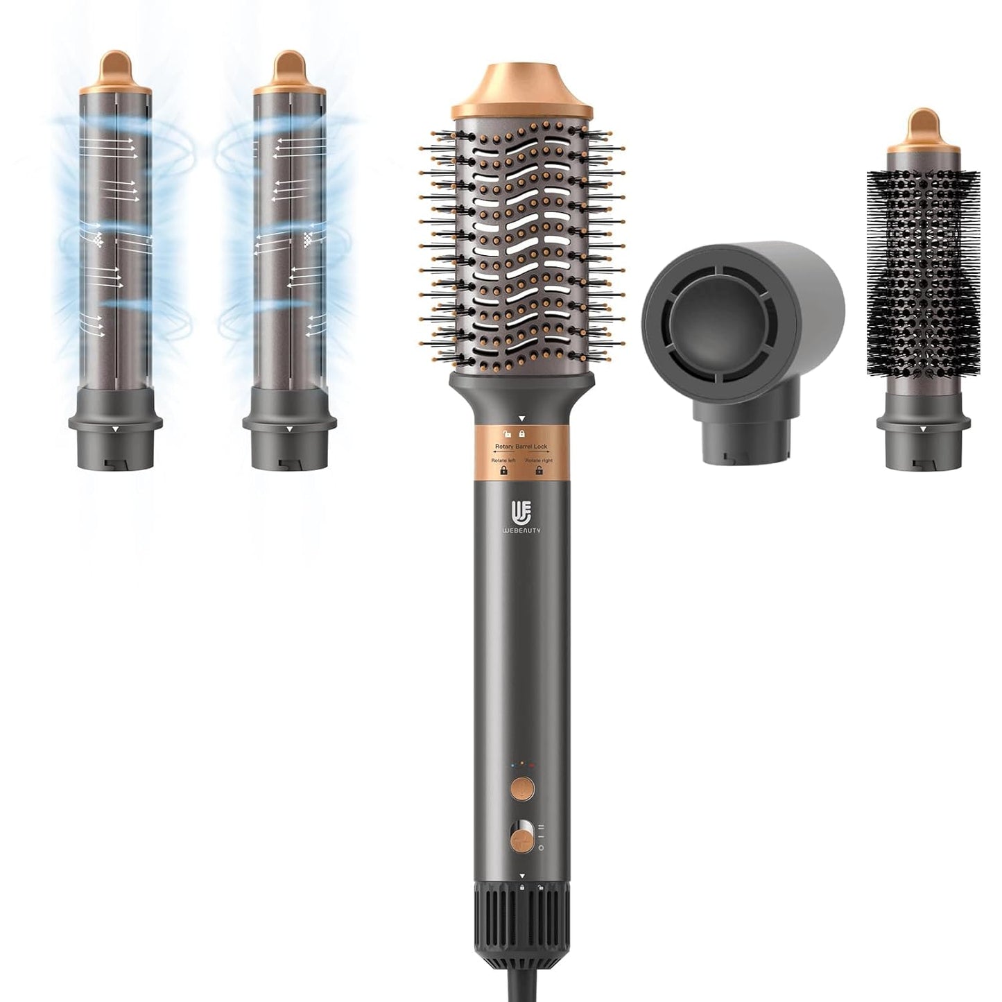 Hair Dryer Brush Air Styler - 7-in-1 Ionic Multi-Styling Tool | Fast Blow Drying, Auto Wrap Curlers, Frizz-Free Volumizer