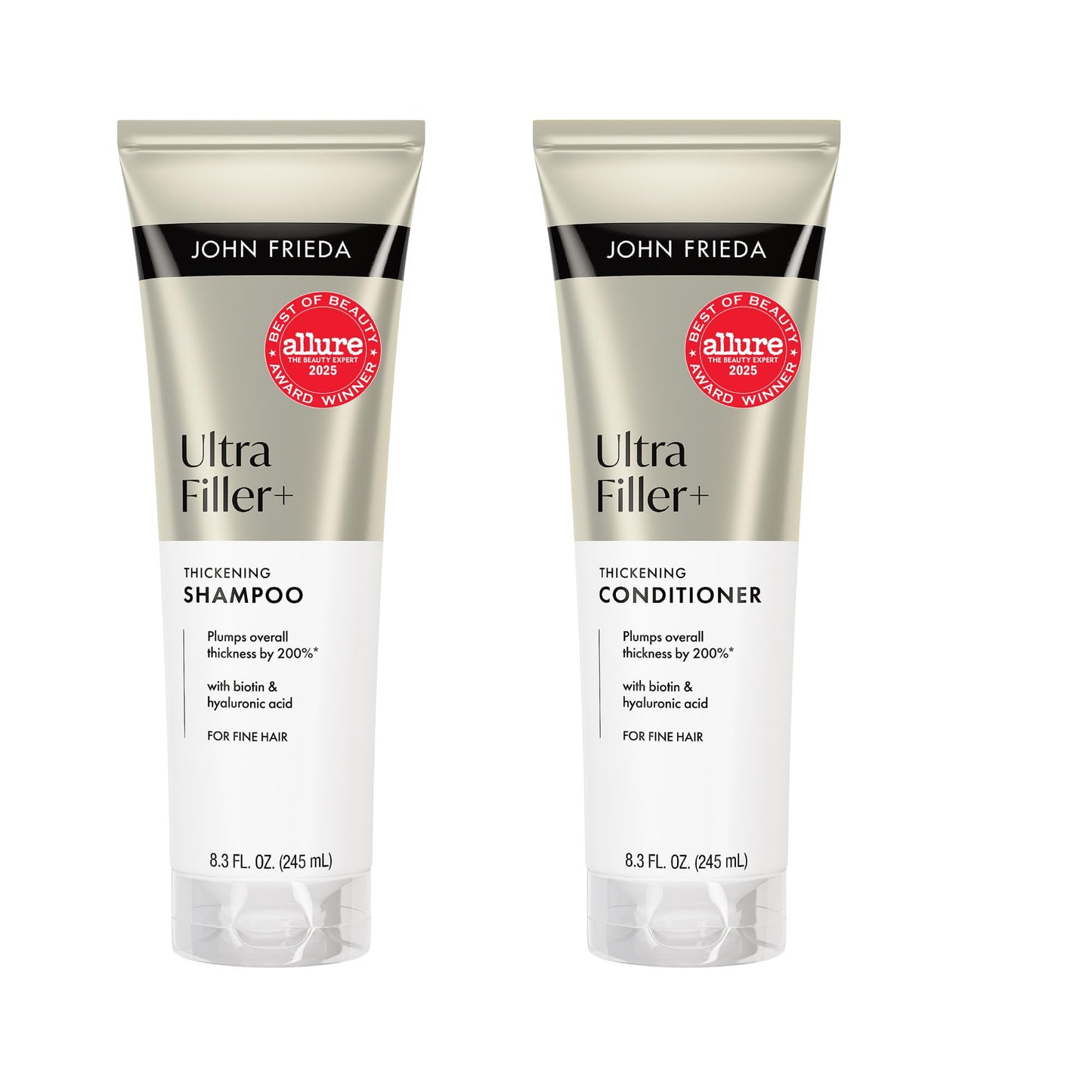 John Frieda ULTRAfiller+ Thickening Shampoo and Conditioner Set, Hair Thickening Conditioner and Shampoo for Fine Hair, 8.3 Fl Oz, Pack of 2