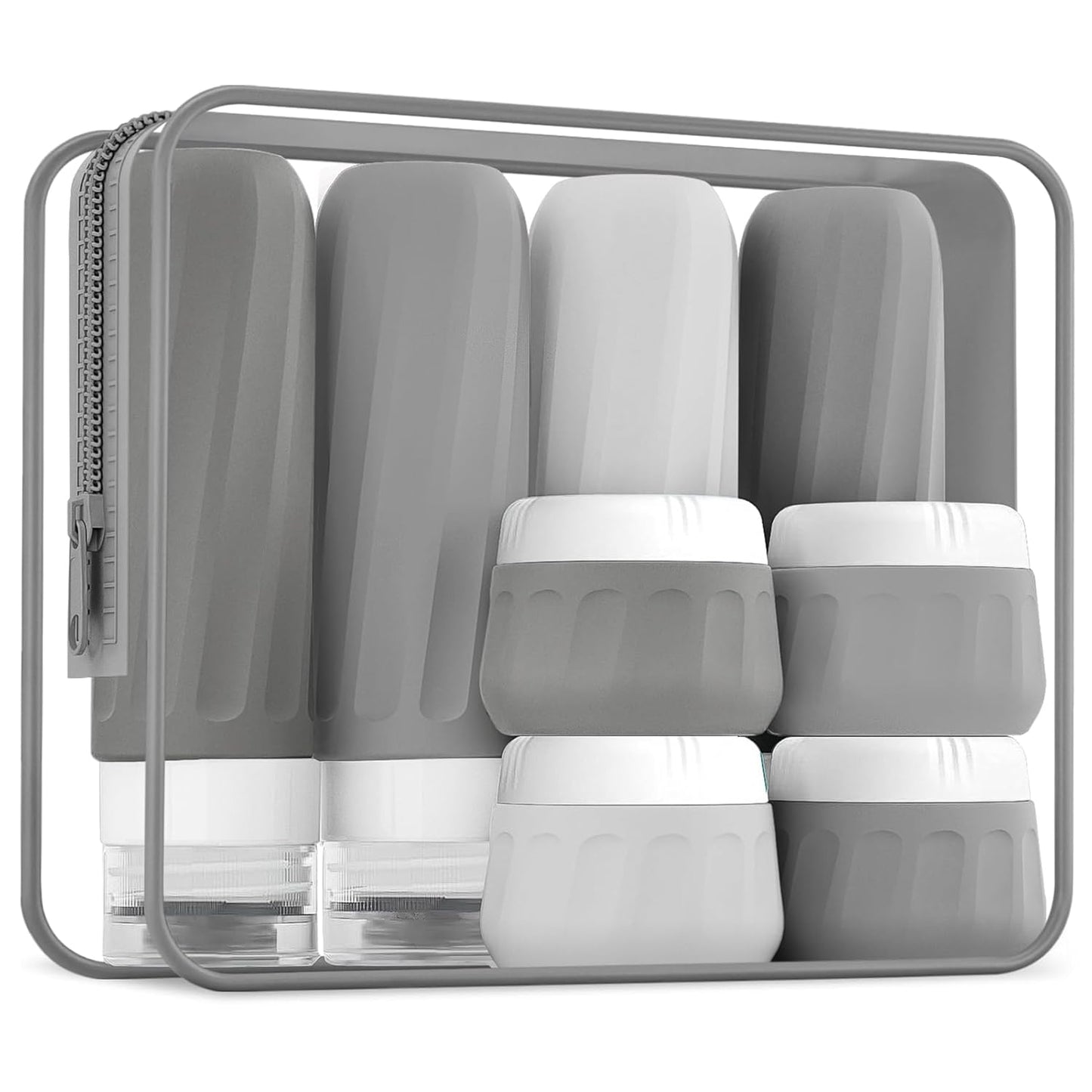 Travel Bottles for Toiletries - TSA Approved 8 Pack | Leak-Proof Silicone Containers with Clear Bag, 3oz