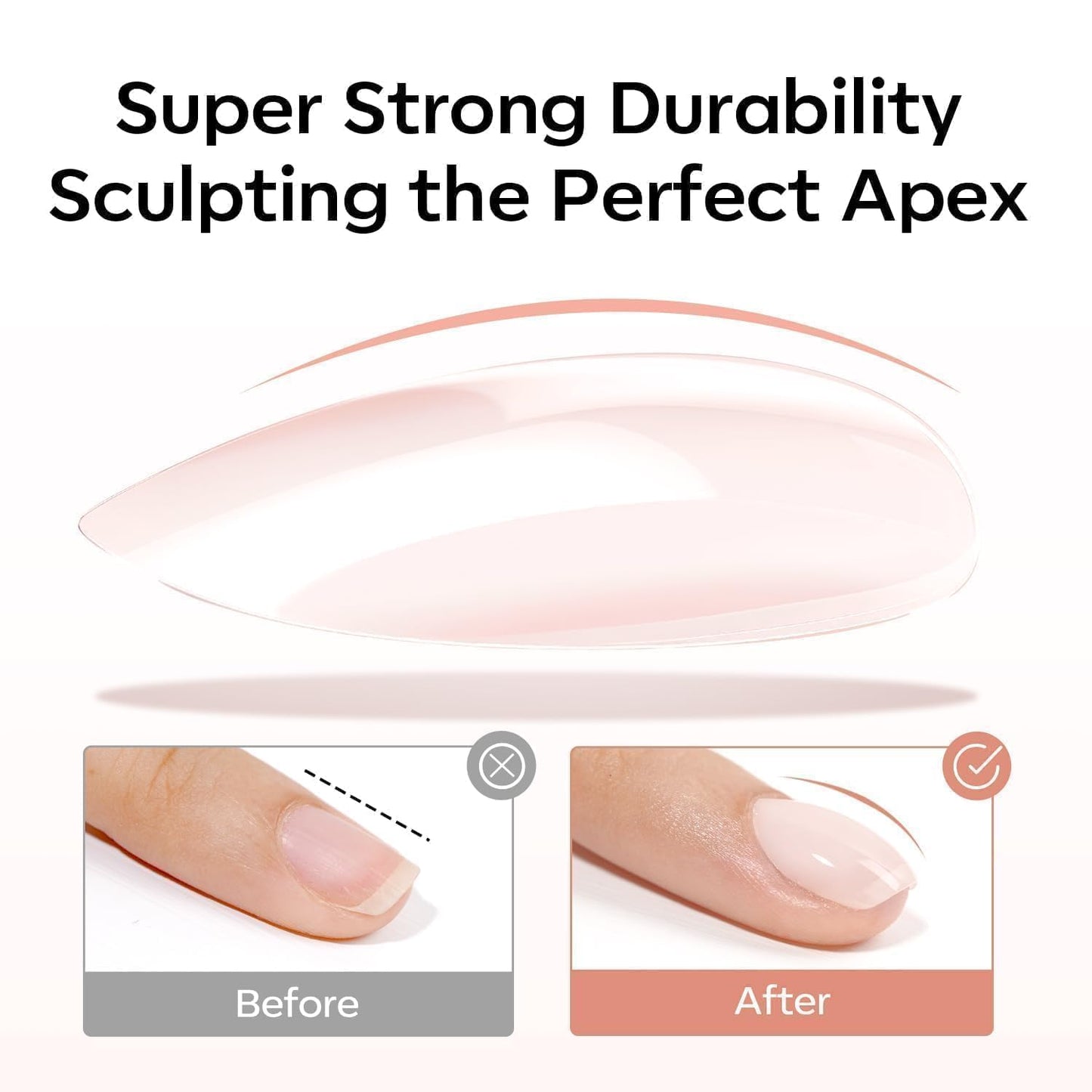 Modelones Rubber Builder Nail Gel - Jelly Nude Translucent Base Coat for Strong, Thick Nails | Ideal for DIY Home Use