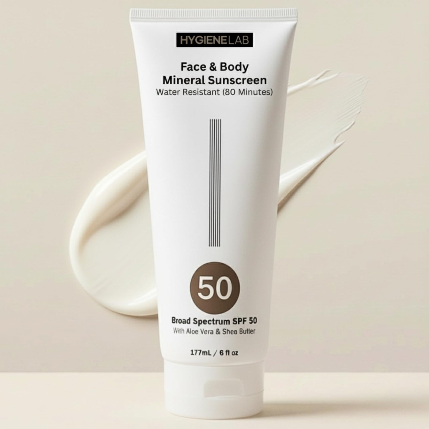 HygieneLab Mineral Sunscreen SPF 50 – Invisible Sheer Finish, Rated Excellent on Yuka, Zinc Oxide, Broad Spectrum UVA/UVB Protection, Reef Safe, Aloe Vera & Shea Butter Hydration (Large 6 oz)