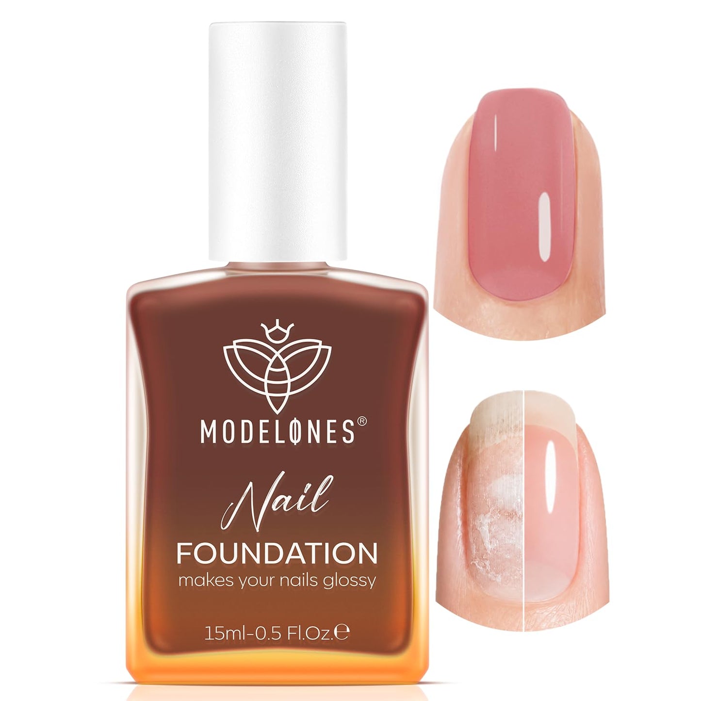 modelones Nail Strengthener and Growth Blushed Berry Nail Polish Quick Dry Nail Repair for Damaged Nails Strengthening Polish Natural Concealer Foundation Toenails & Nail Care Gifts for Women