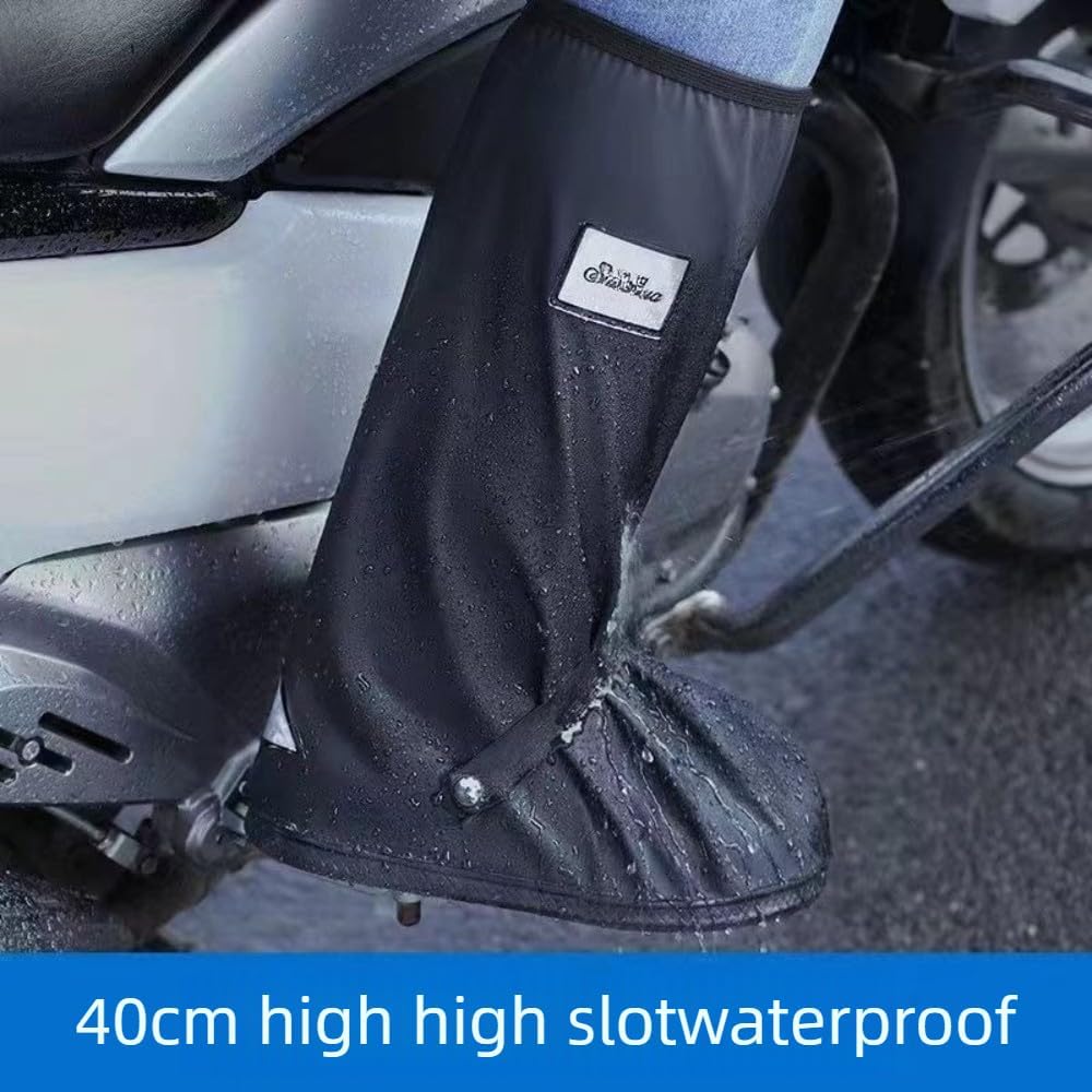Waterproof Shoe Covers For Rain，Rain Boot Covers With Zipper,Galoshes Shoe Ponchos,Reusable & Foldable,Non-Slip PVC Snow Boot Covers for Men and Women (XL)