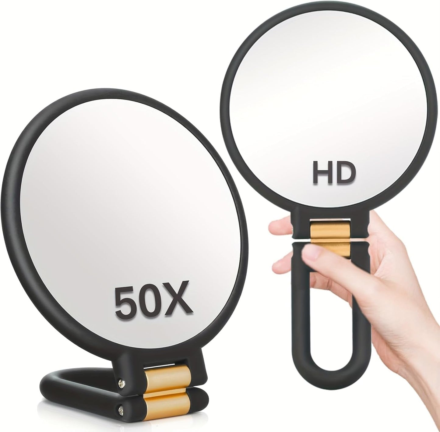 50X Magnifying Mirror - 360° Adjustable Dual-Sided Design for Precision Makeup & Eyebrow Tweezing | Travel-Friendly Beauty Tool