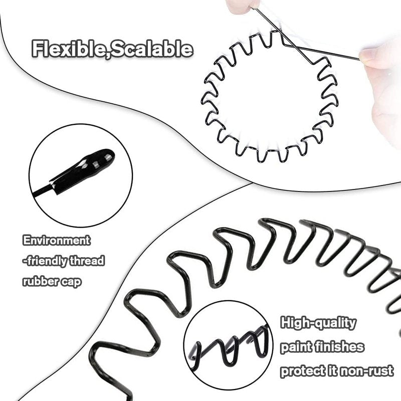 Unisex Metal Headbands - Fashionable Wavy Hair Bands for Outdoor Sports | Elastic Non-Slip 6-Pack